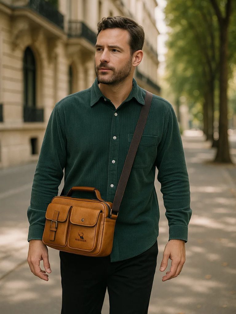 Rowan Vintage-Inspired Square Leather Crossbody Bag