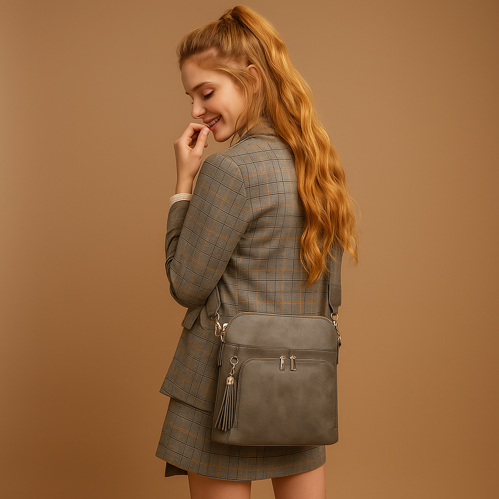 RFID crossbody bag with tassel and anti-theft pocket | Isla