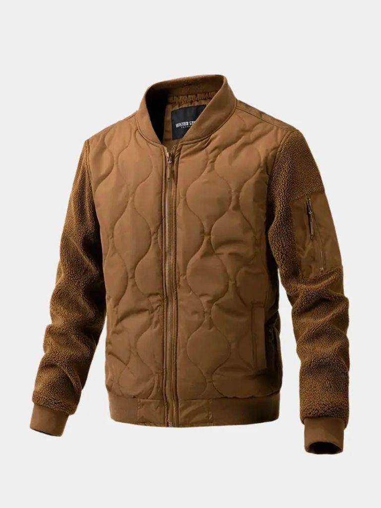 Rowan Padded Sherpa Sleeve Bomber Jacket