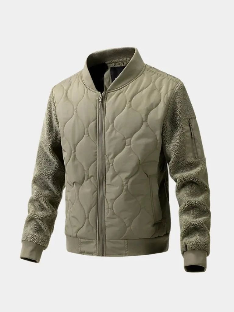Rowan Padded Sherpa Sleeve Bomber Jacket