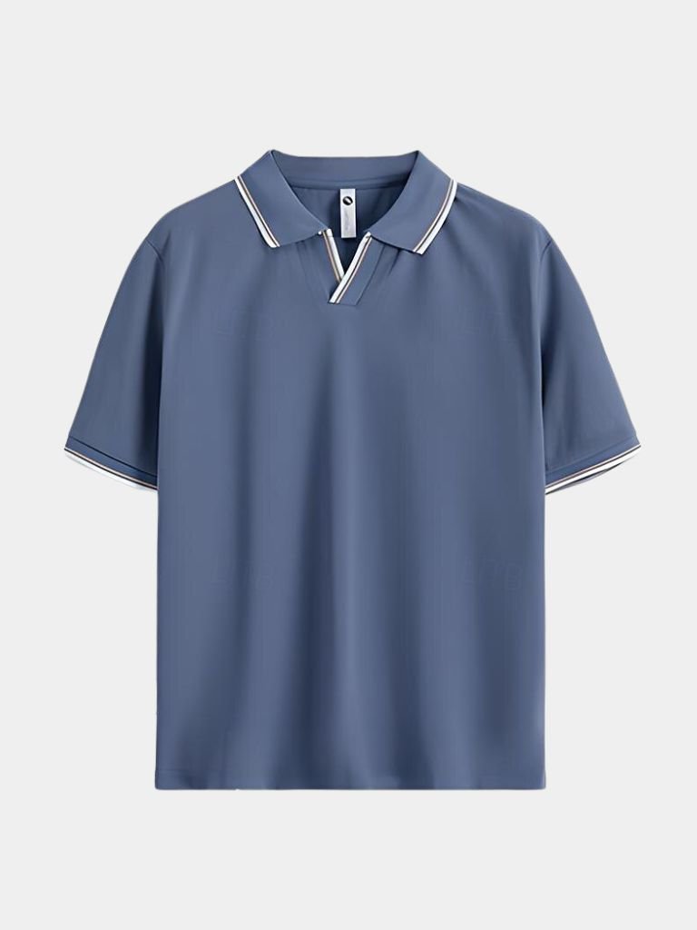 Timeless Black V-Neck Polo - Rowan