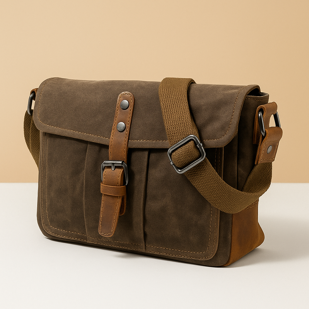Vintage waterproof canvas messenger bag | Nathan