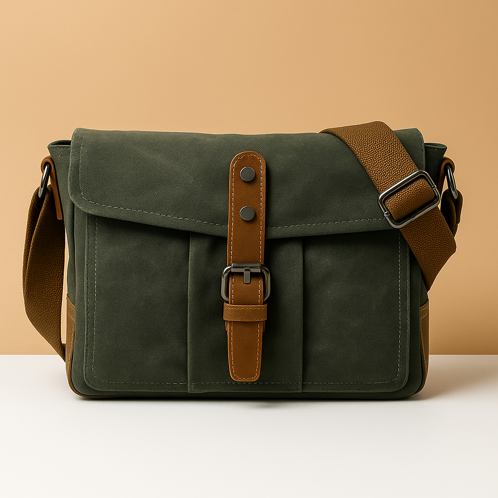 Vintage waterproof canvas messenger bag | Nathan