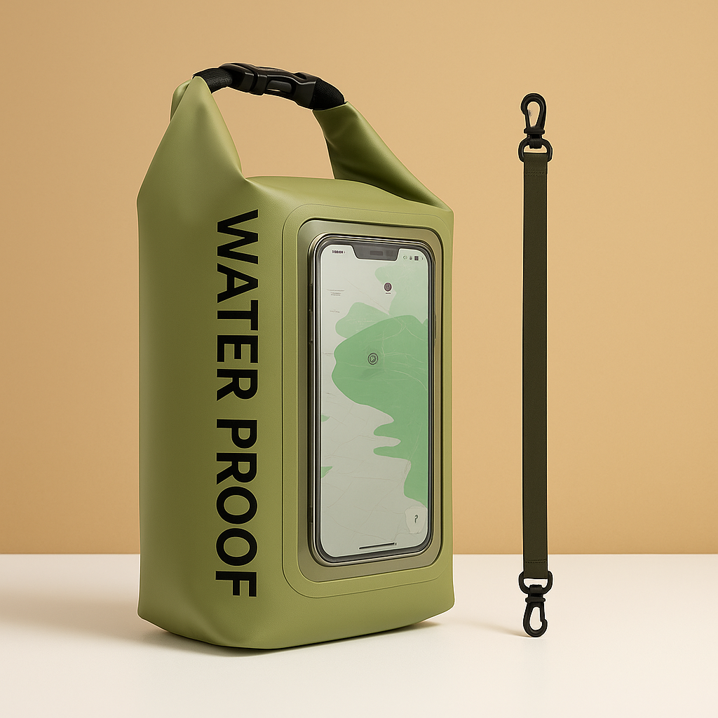 Waterproof floating phone bag with roll-top | River