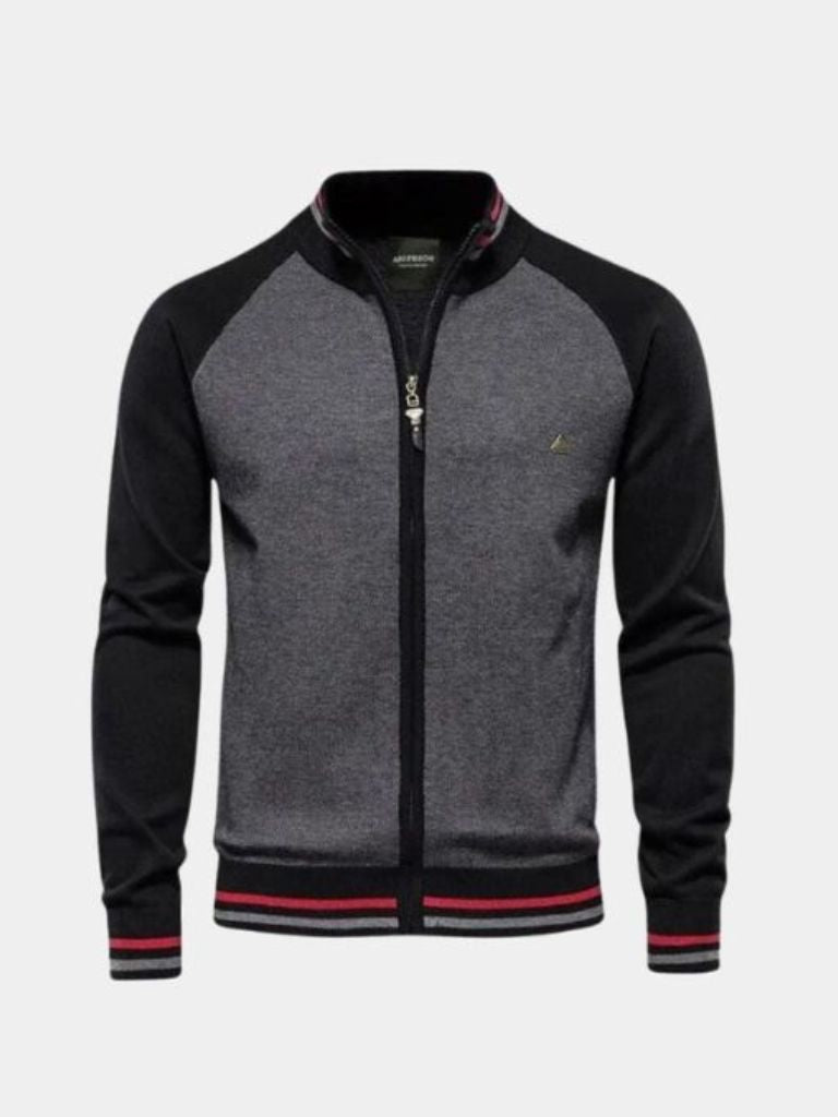 Vibrant High-Neck Wool Cardigan with Zipper - Rowan