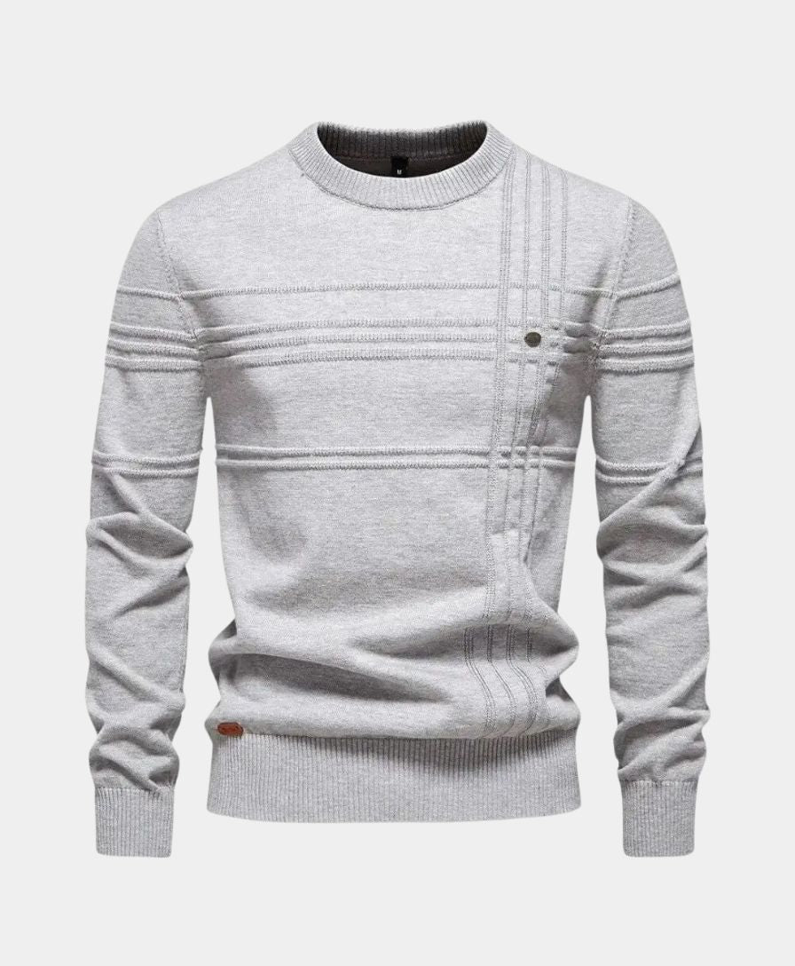 Knitted Striped Cotton Sweater - Rowan