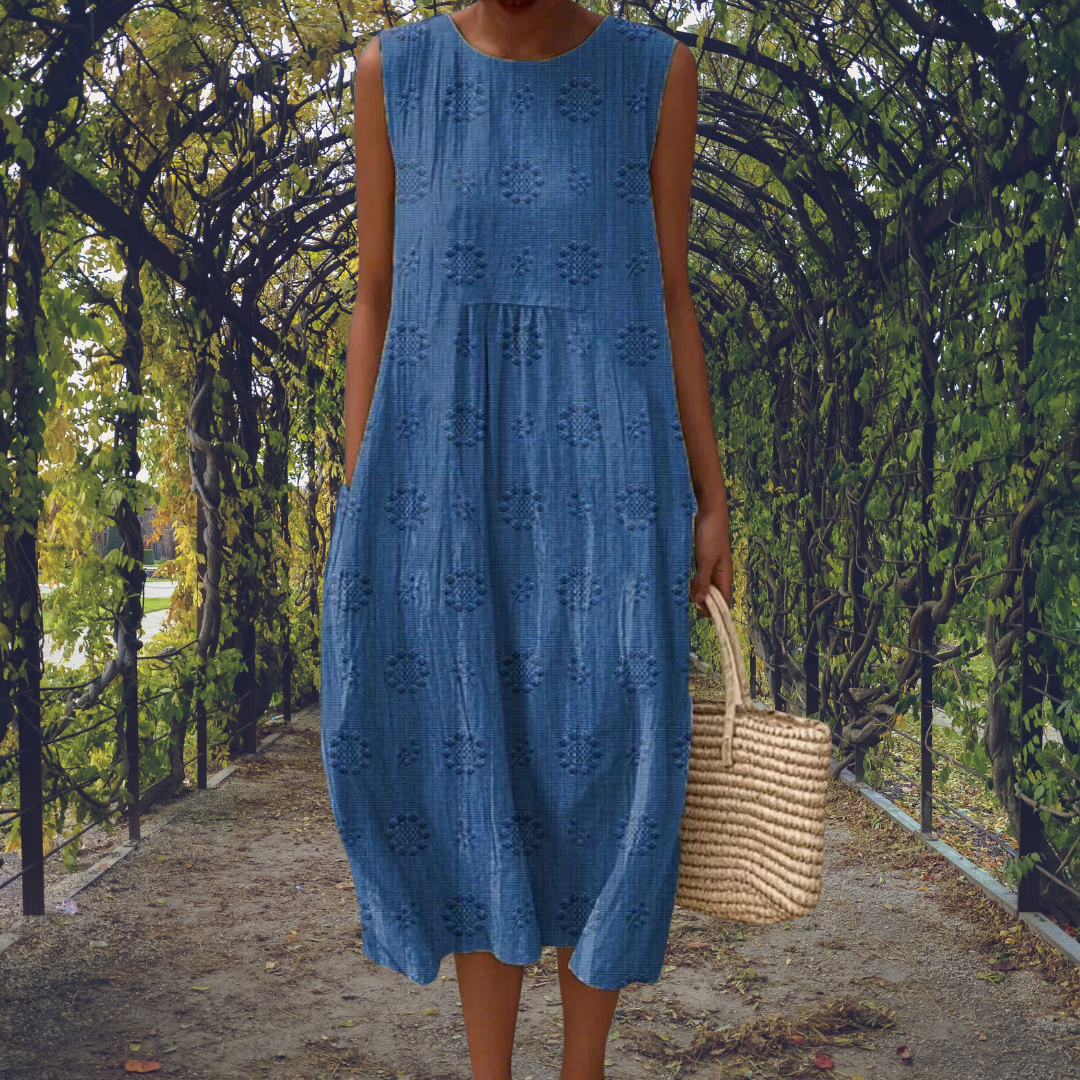 Helen – Elegant sleeveless dress with pockets