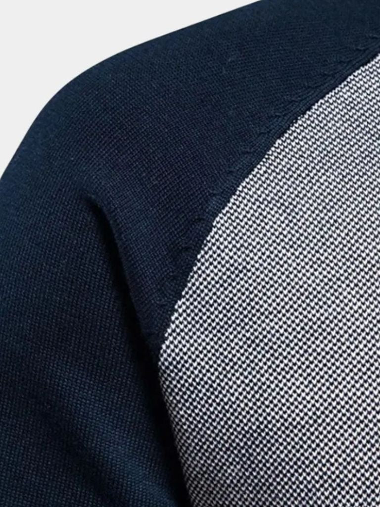 High-Zip Color Block Cardigan - Rowan