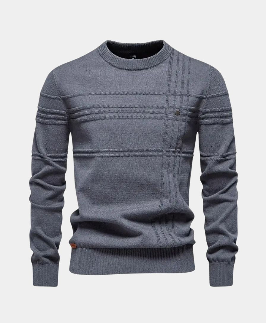 Knitted Striped Cotton Sweater - Rowan