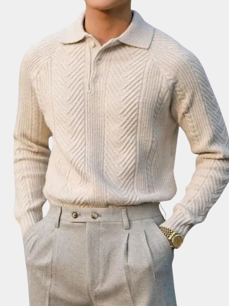 Long Sleeve Polo Sweater - Rowan
