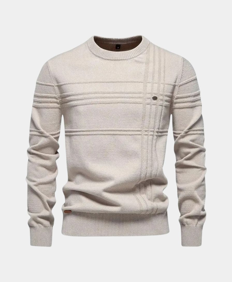 Knitted Striped Cotton Sweater - Rowan