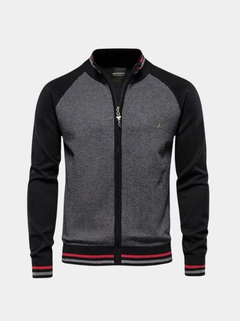 High-Zip Color Block Cardigan - Rowan