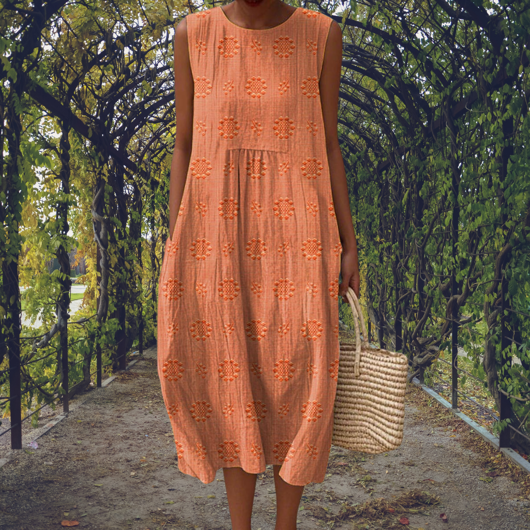 Helen – Elegant sleeveless dress with pockets