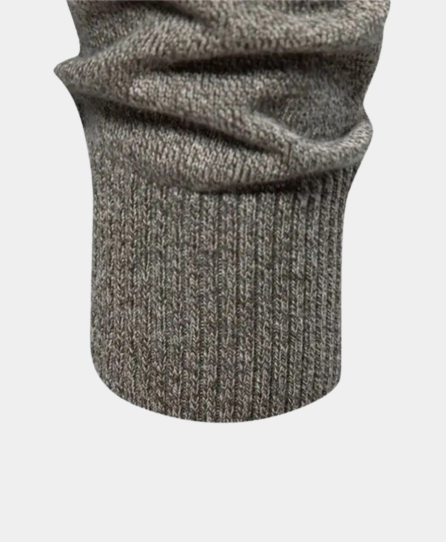 Knitted Cotton Sweater with High Collar - Rowan