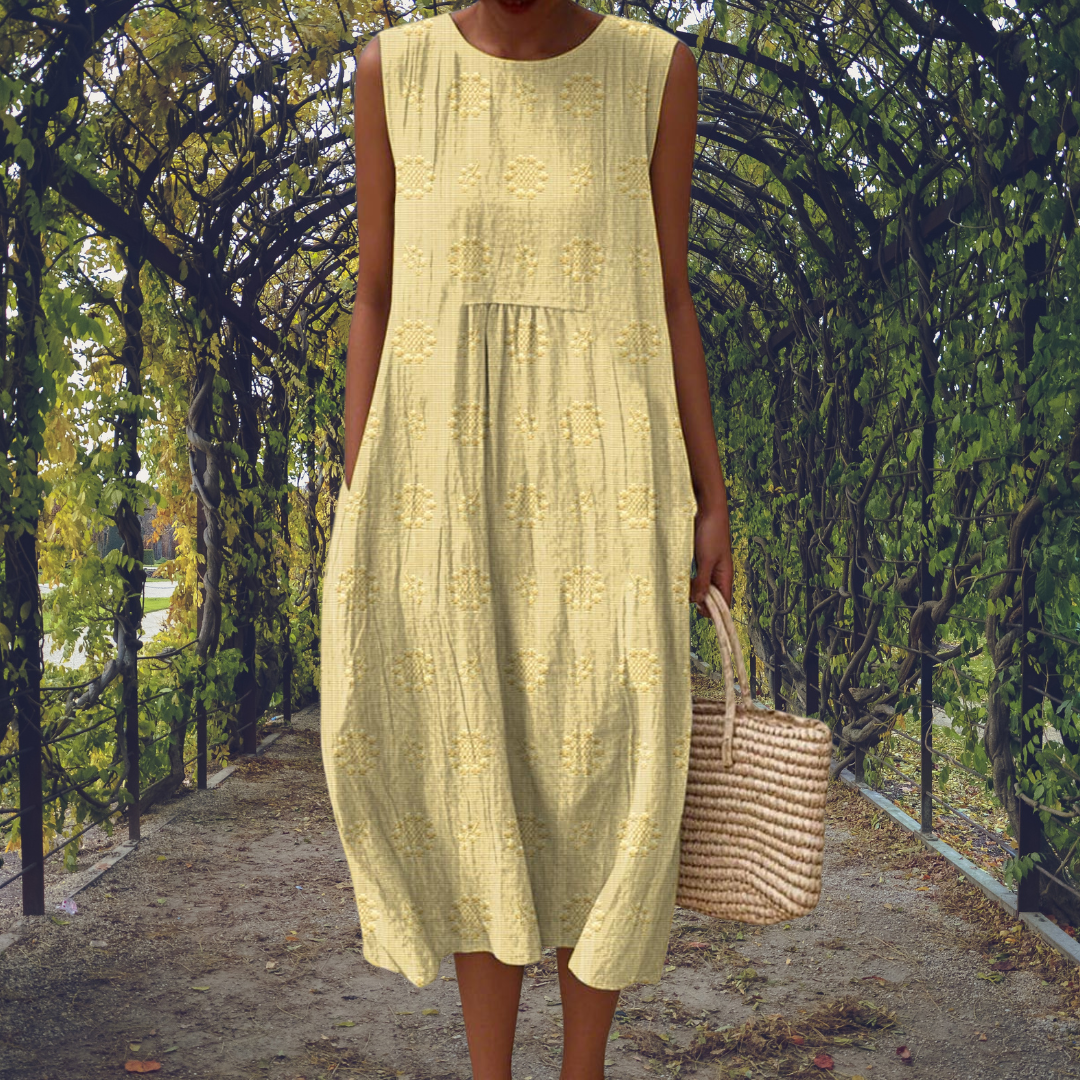 Helen – Elegant sleeveless dress with pockets