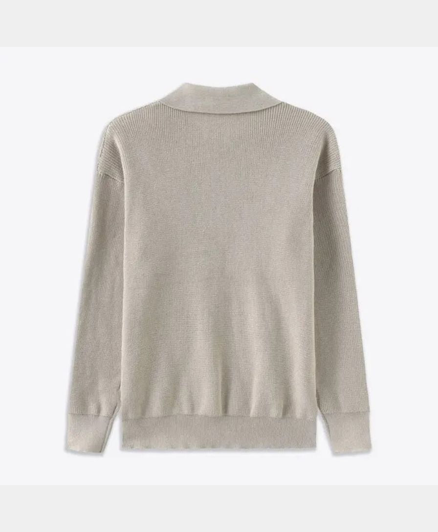 Essential Sweater with Zipped Polo - Rowan