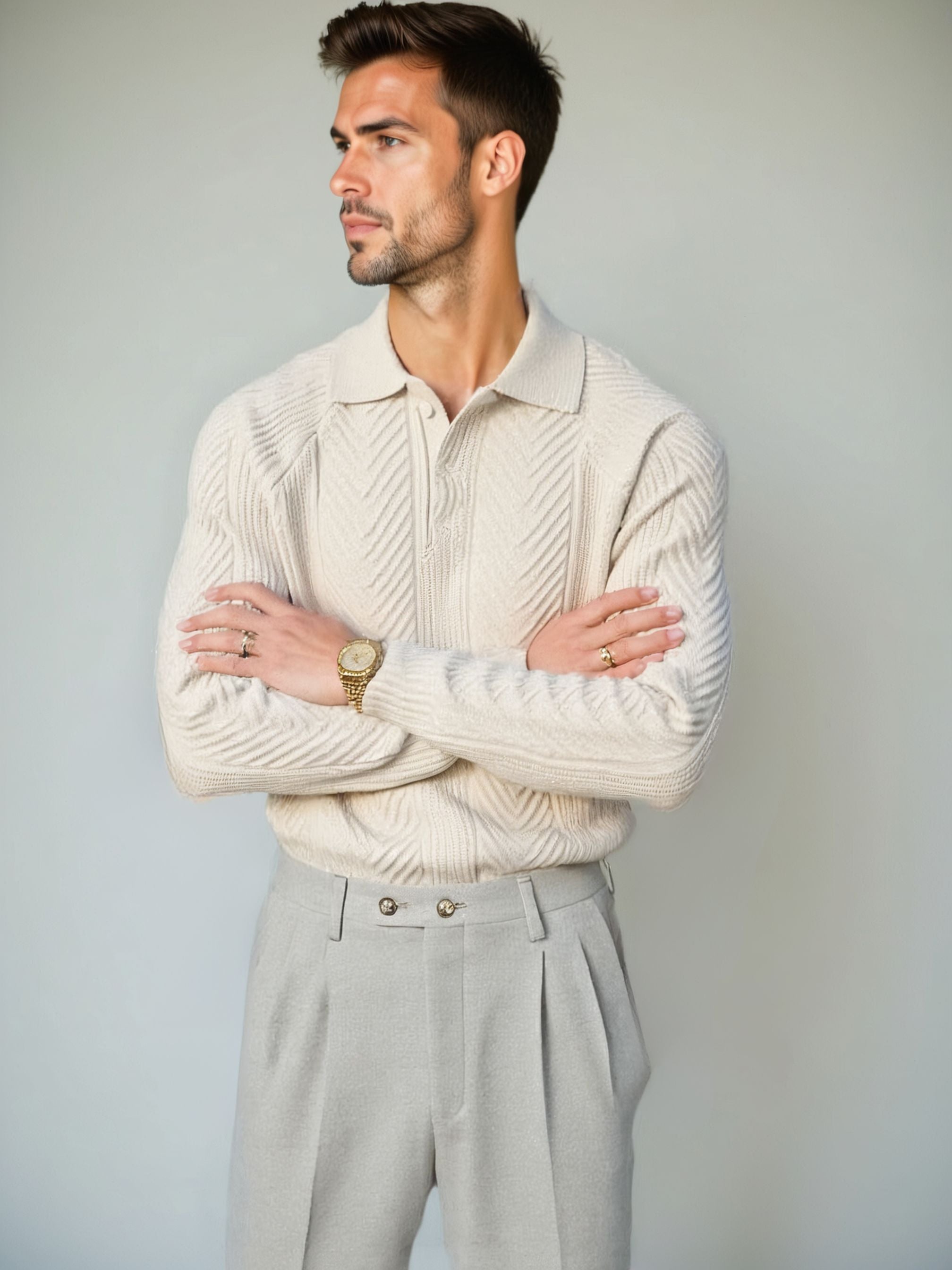 Long Sleeve Polo Sweater - Rowan
