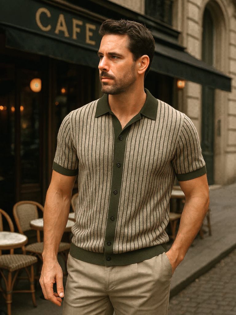 Striped Knit Polo - Rowan