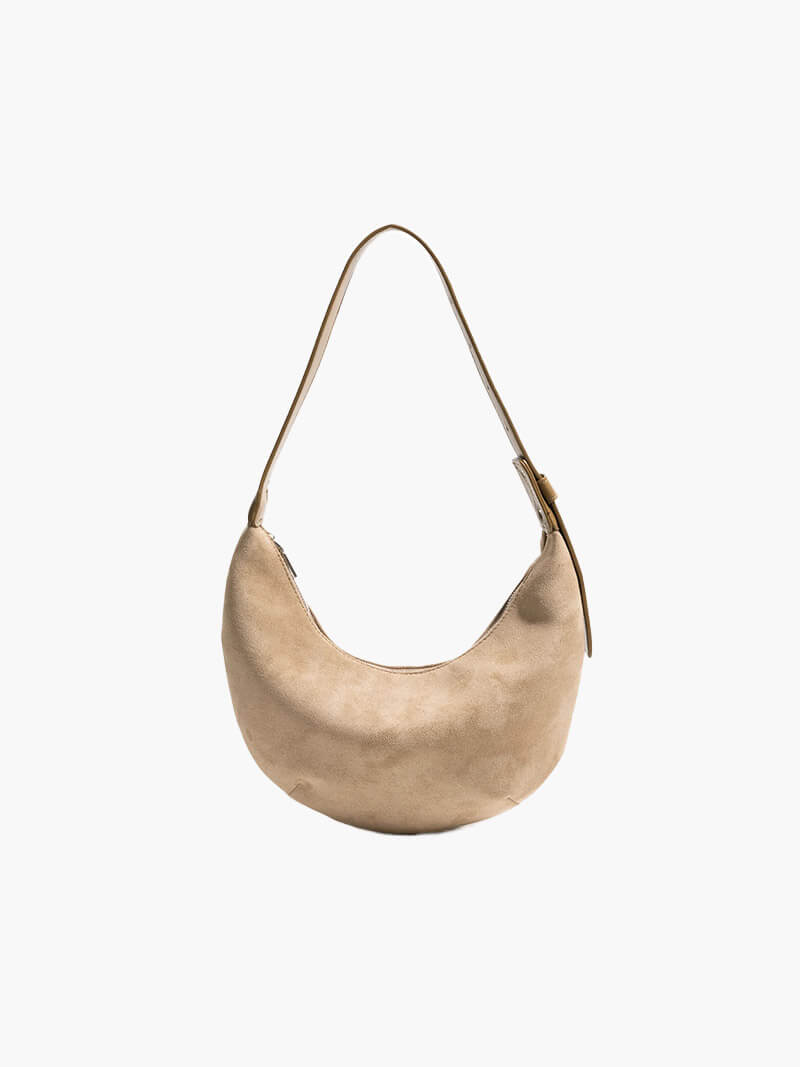 Coralie | Half-Moon Faux Suede Bag