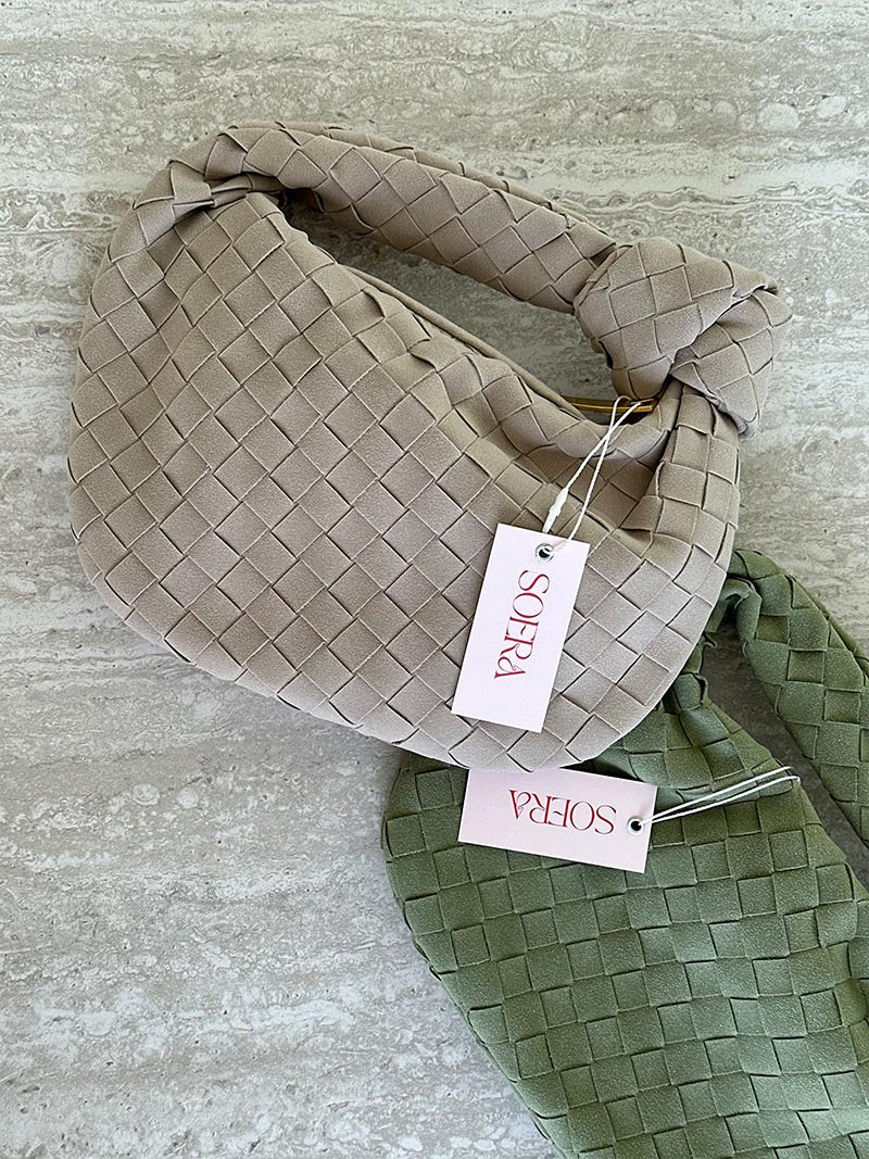 Anemone | Mini Woven Suede Bag