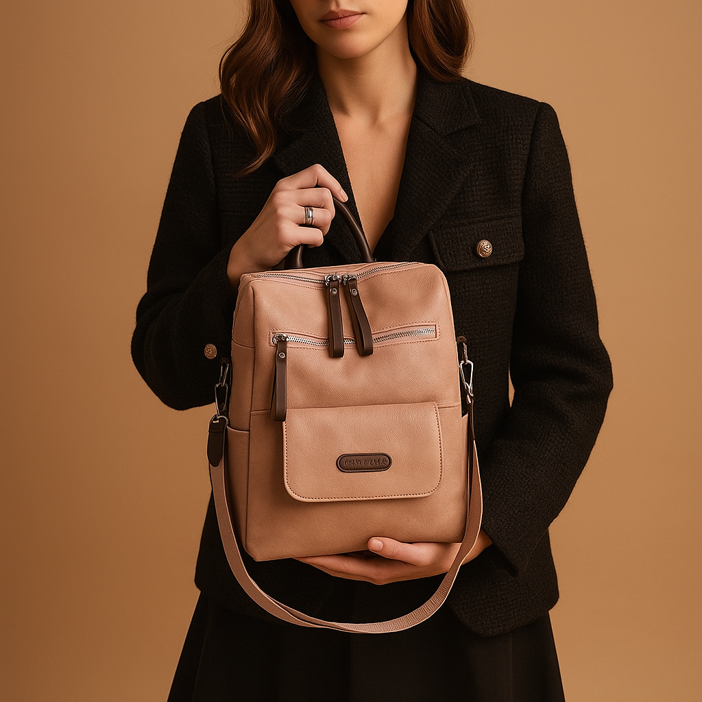 Anti-theft leather travel backpack | Sophie