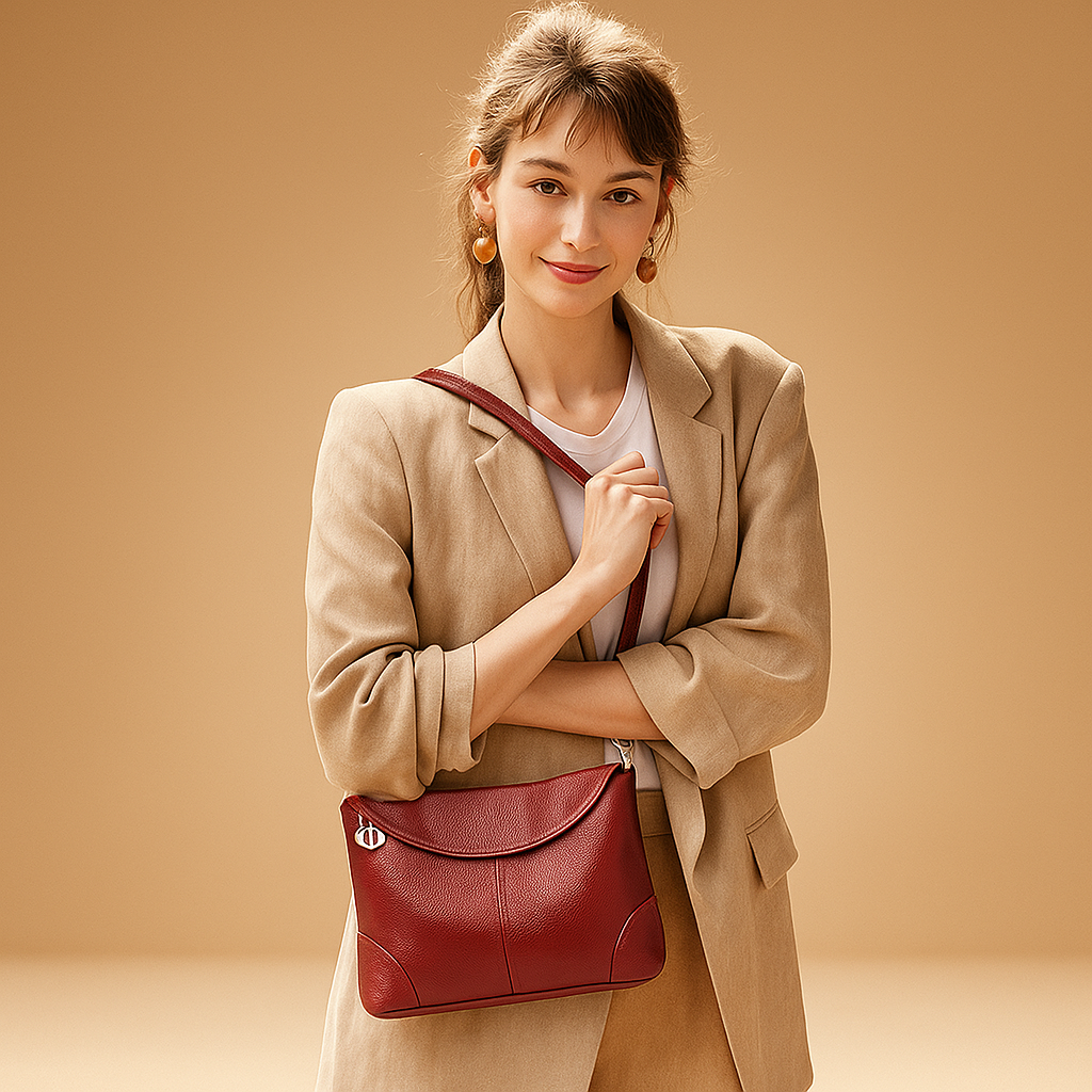 Anti-theft vegan leather crossbody bag | Amelia