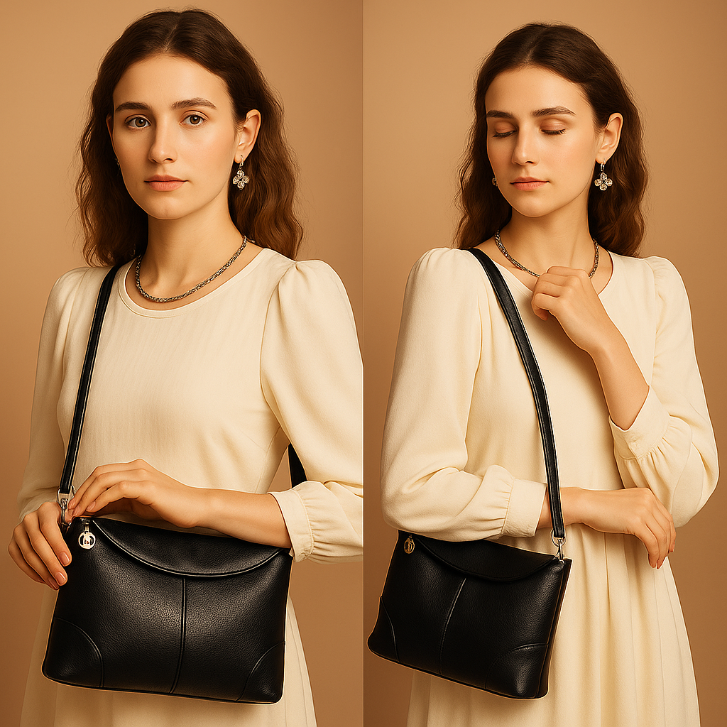 Anti-theft vegan leather crossbody bag | Amelia