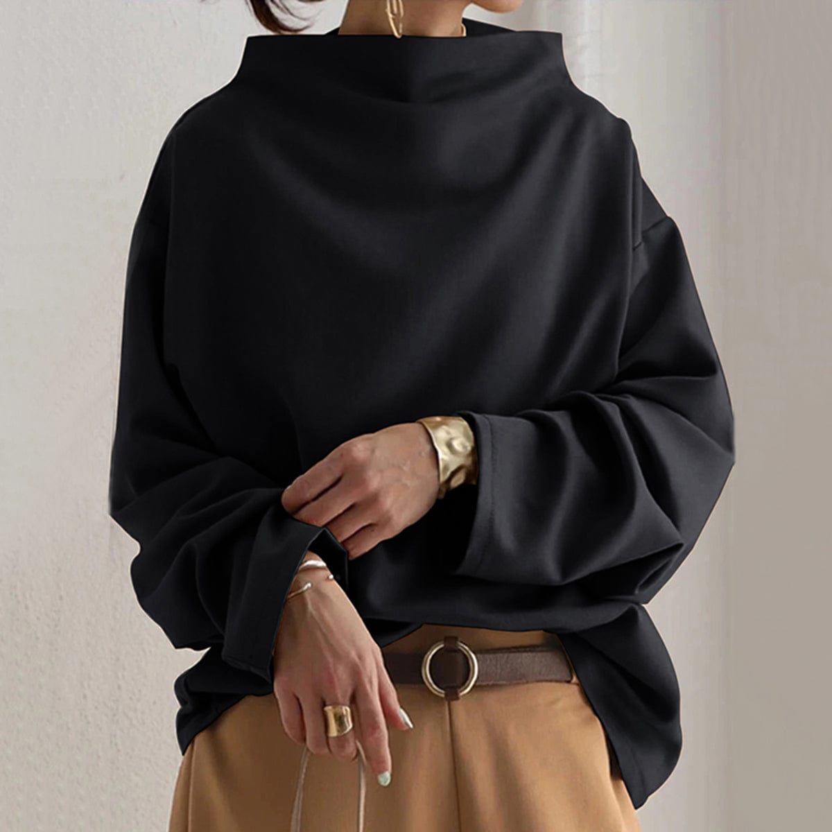 ARIA - SOFT KNIT HIGH NECK TOP