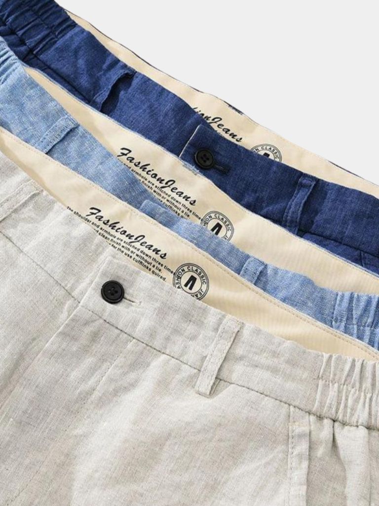 Horizon Blue Linen Shorts - Rowan