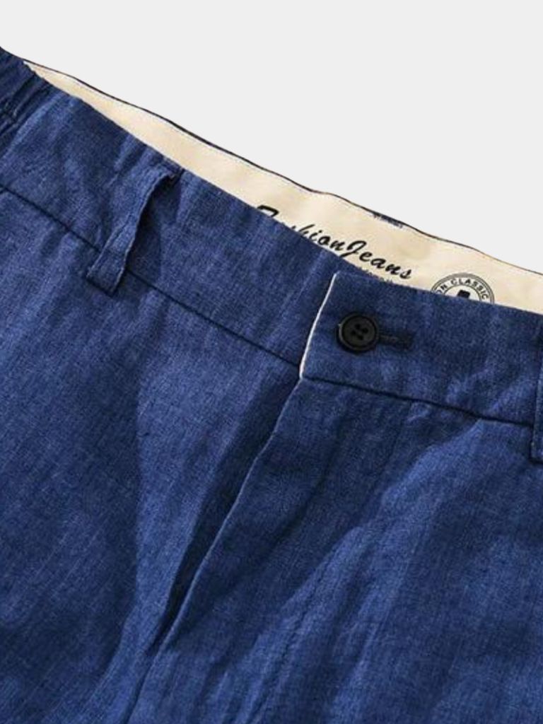 Horizon Blue Linen Shorts - Rowan