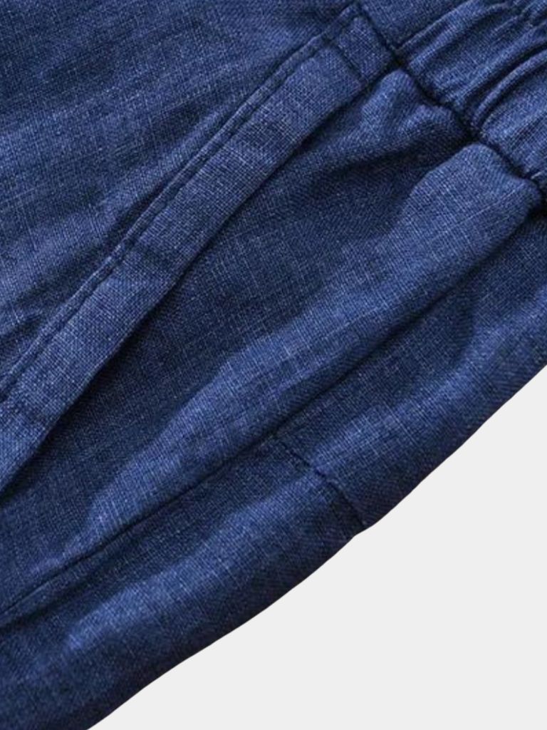 Horizon Blue Linen Shorts - Rowan