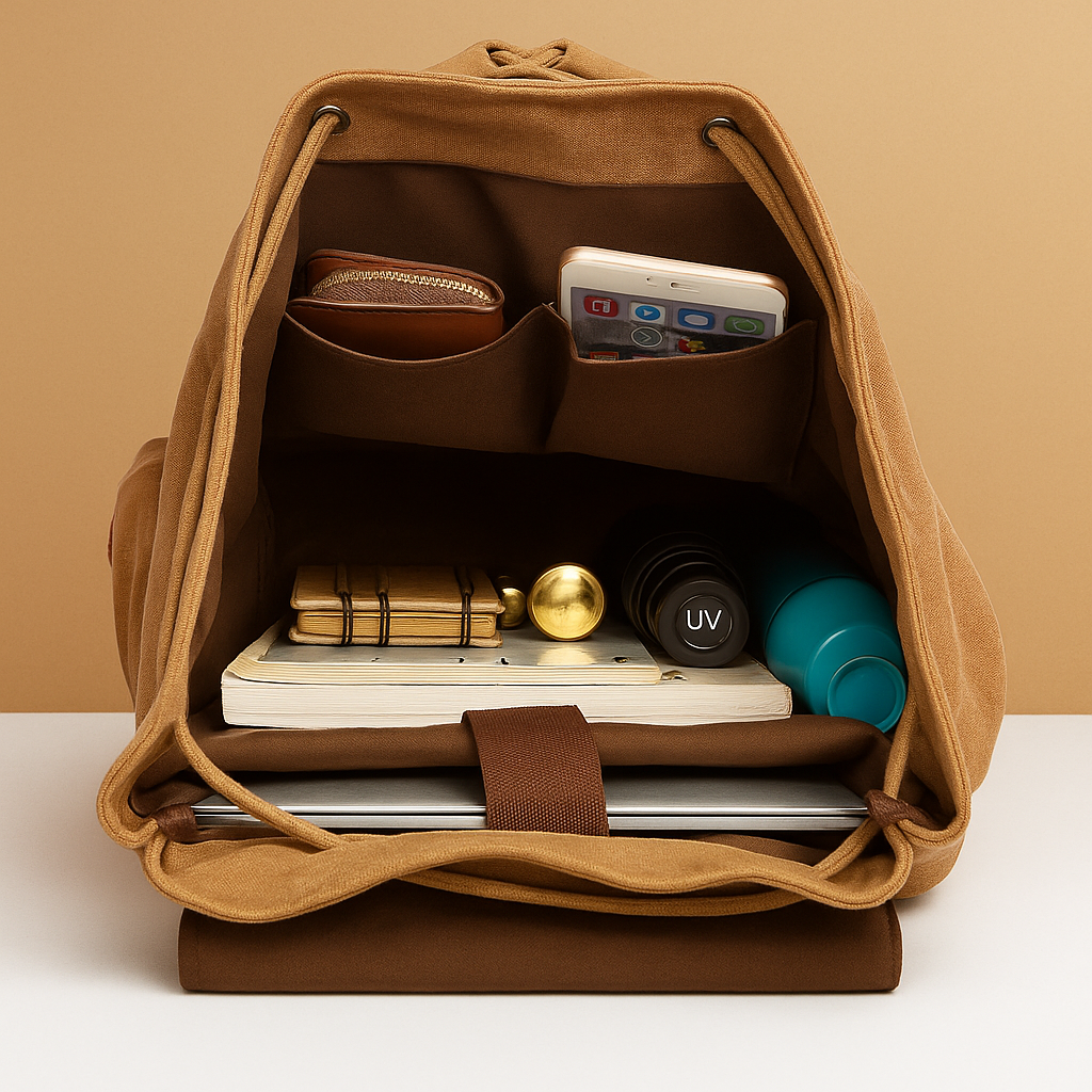 Canvas travel backpack with laptop sleeve | Lucas