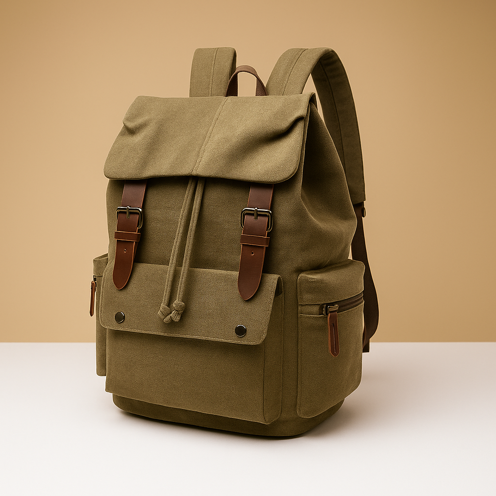 Canvas travel backpack with laptop sleeve | Lucas
