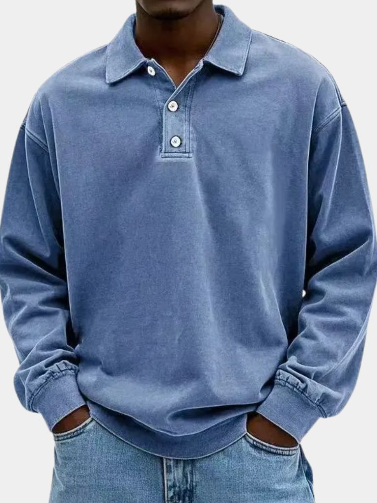Canyon Mist Long Sleeve Polo – Rowan