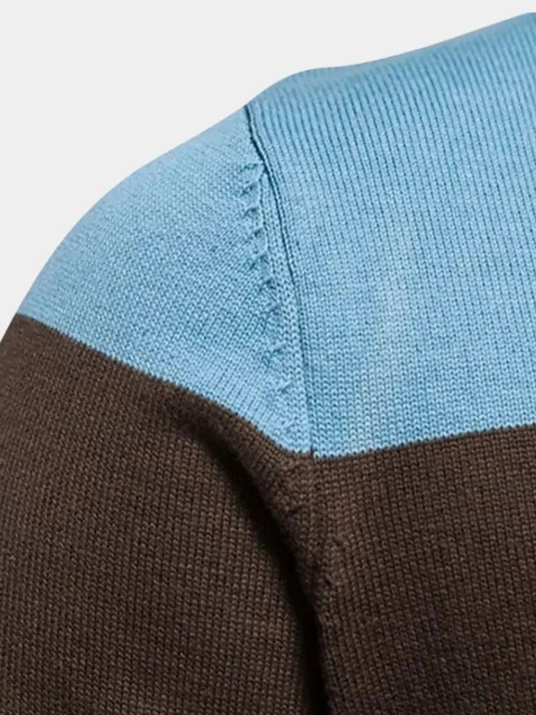 Rowan High-Collar Knitted Cardigan with Zipper