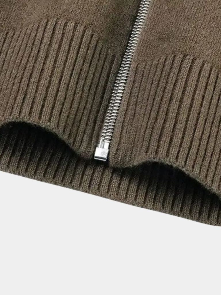 Rowan Roll Neck Cashmere Zip Pullover