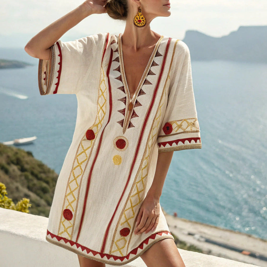 Tunic "Nefertiti" – Gold & Garnet
