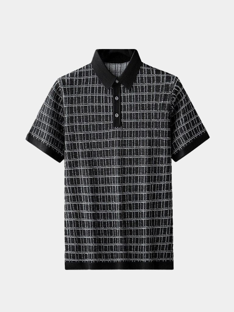 Classic Black Knit Polo - Rowan