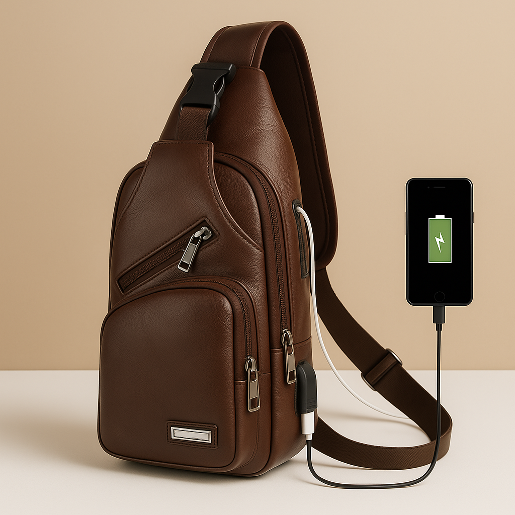Classy leather anti-theft crossbody bag | Declan