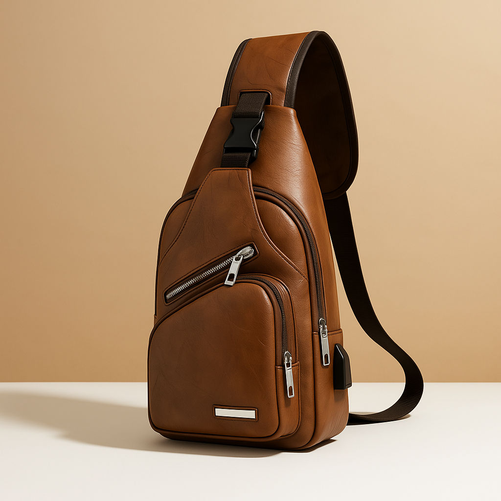 Classy leather anti-theft crossbody bag | Declan
