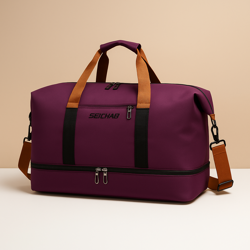 Water-resistant commuter duffle bag with shoe compartment | Isla