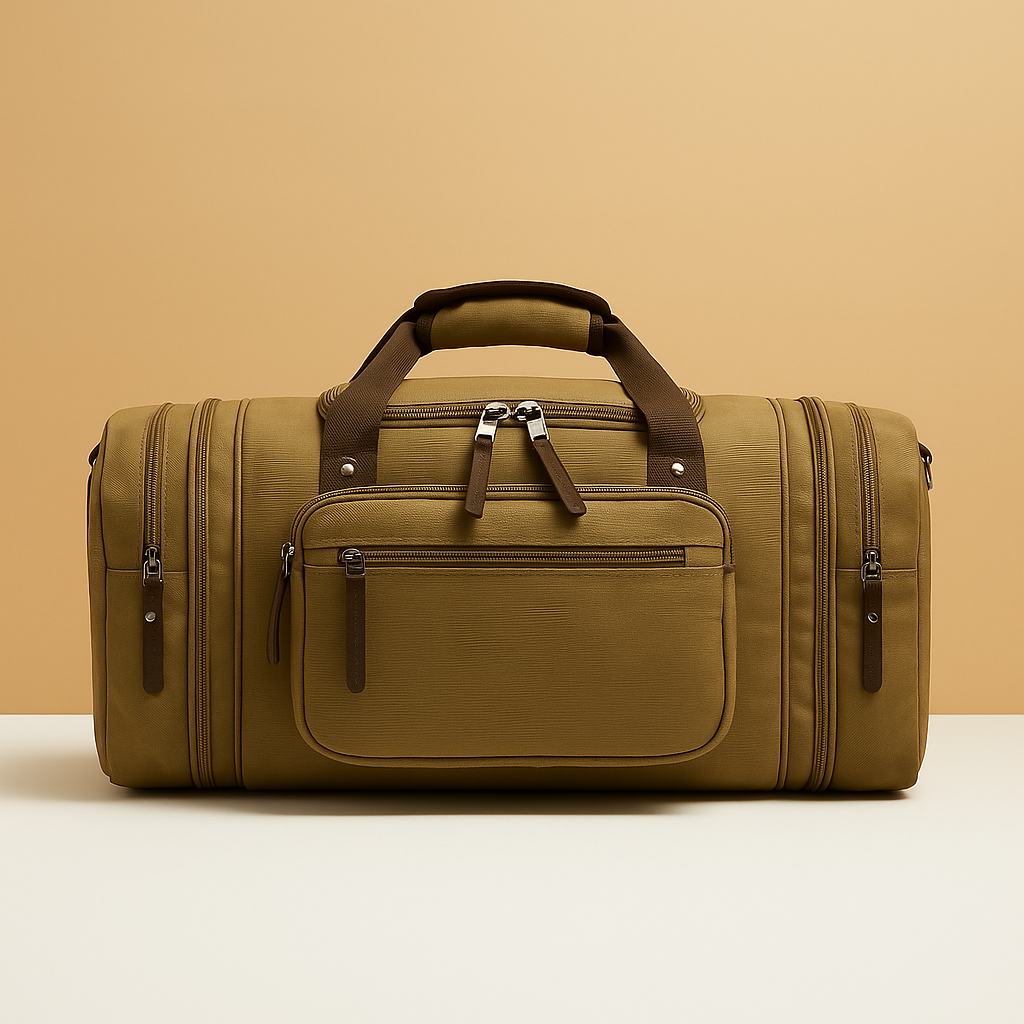 Expandable cotton duffle bag with compartments | Patrick