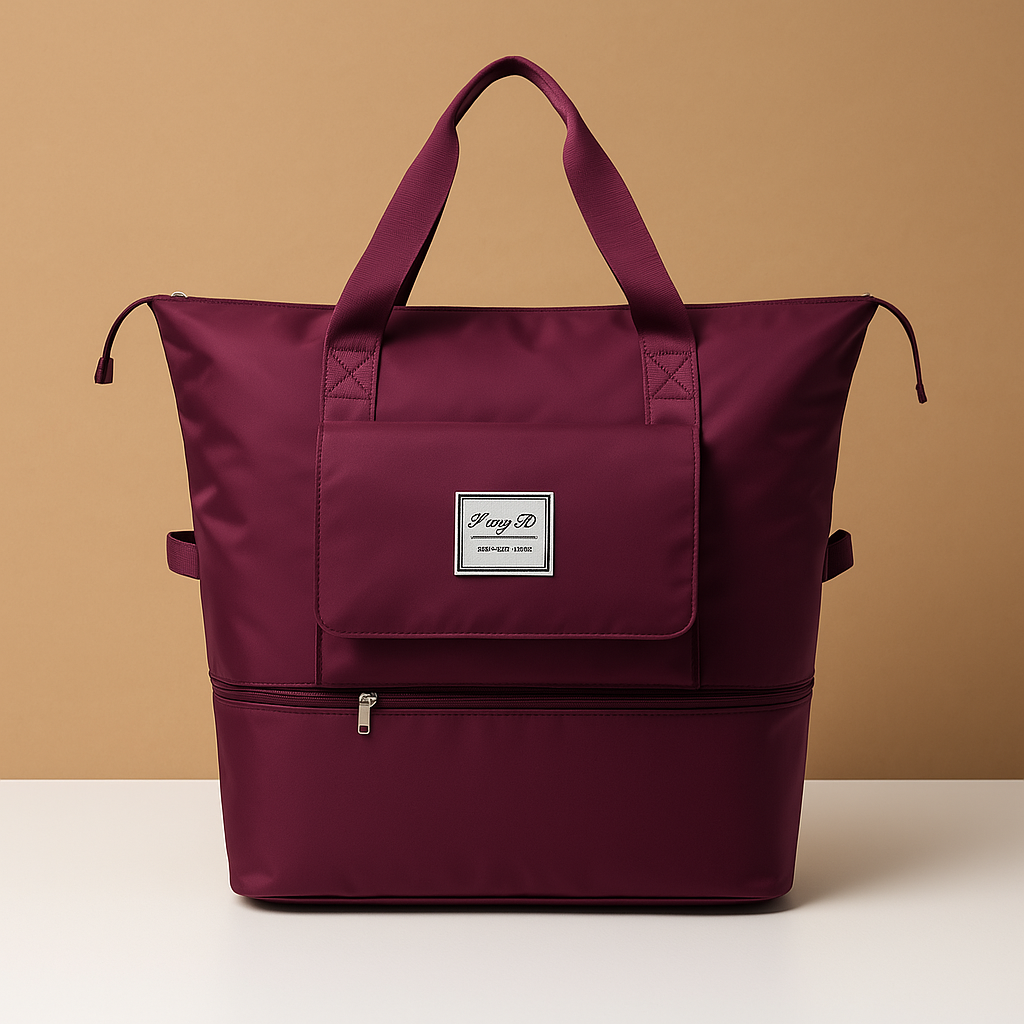 Expandable foldable travel bag with wide opening | Hazel