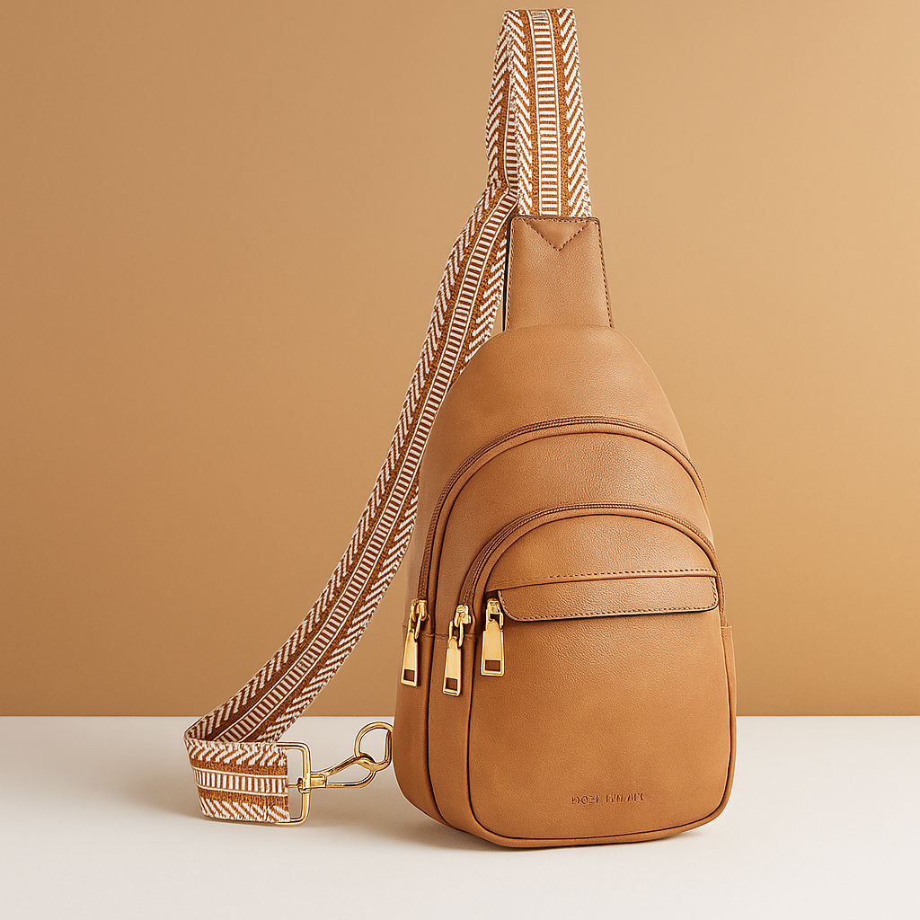 Faux leather crossbody sling bag with anti-theft pocket | Sophie