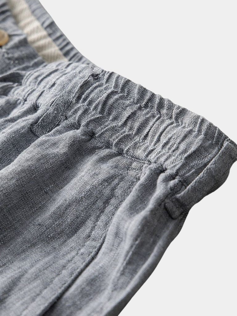 Gray Marine Linen Shorts - Rowan