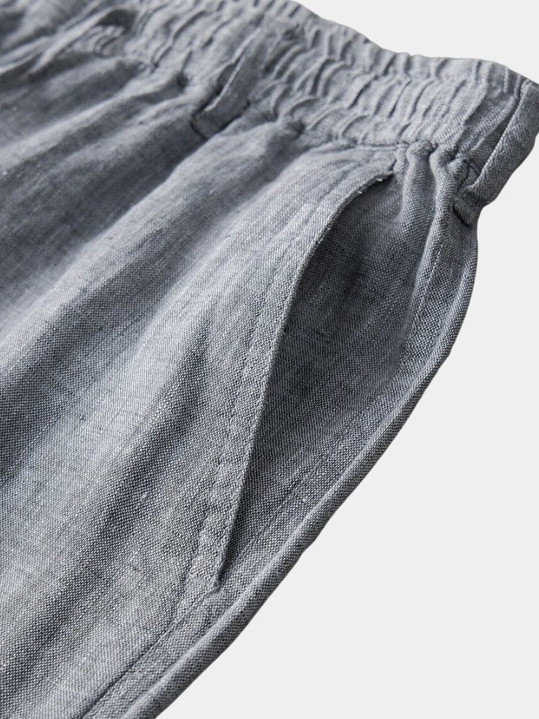 Gray Marine Linen Shorts - Rowan