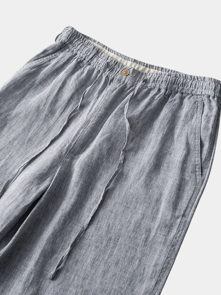 Gray Marine Linen Shorts - Rowan