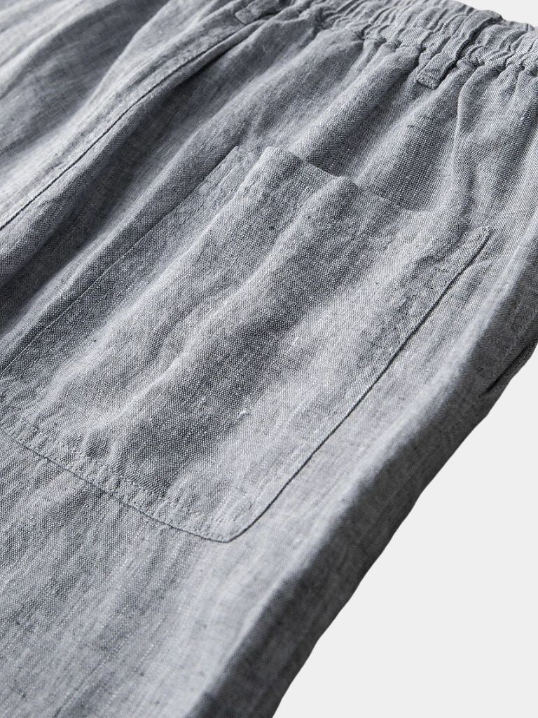 Gray Marine Linen Shorts - Rowan
