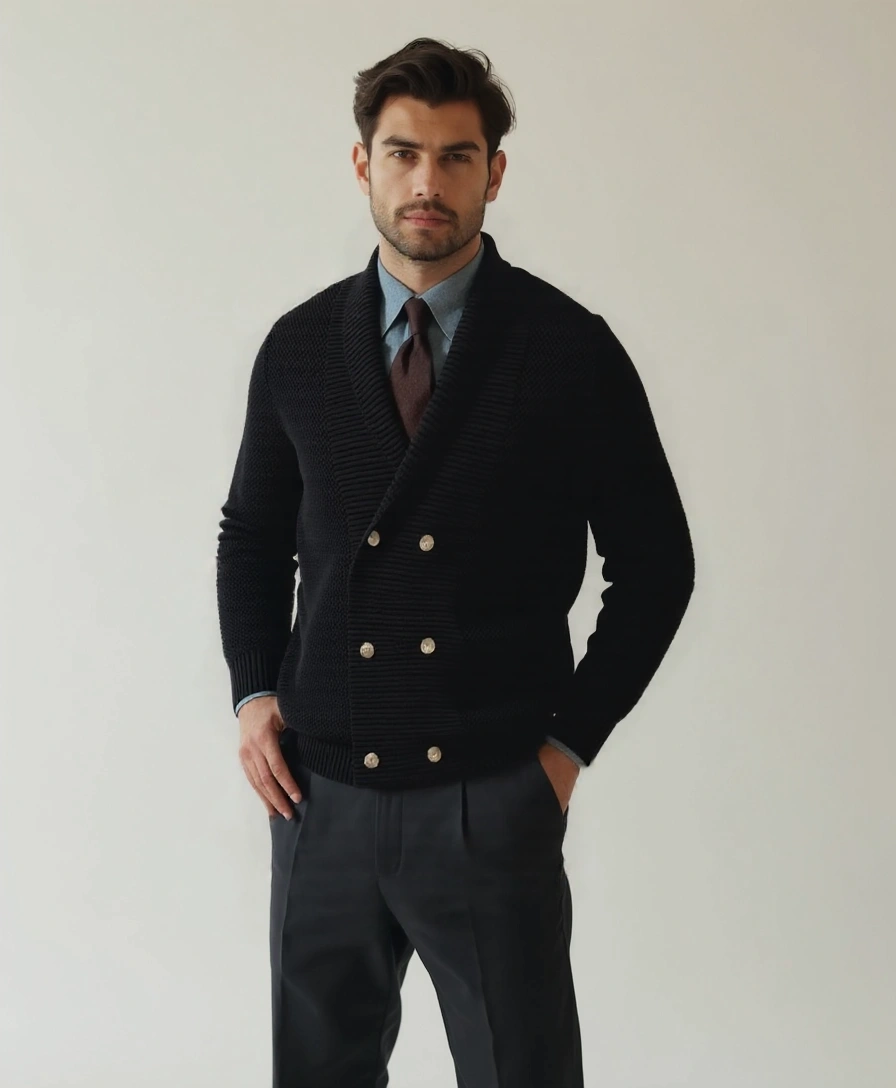 Elegant British Knitted Cardigan - Rowan