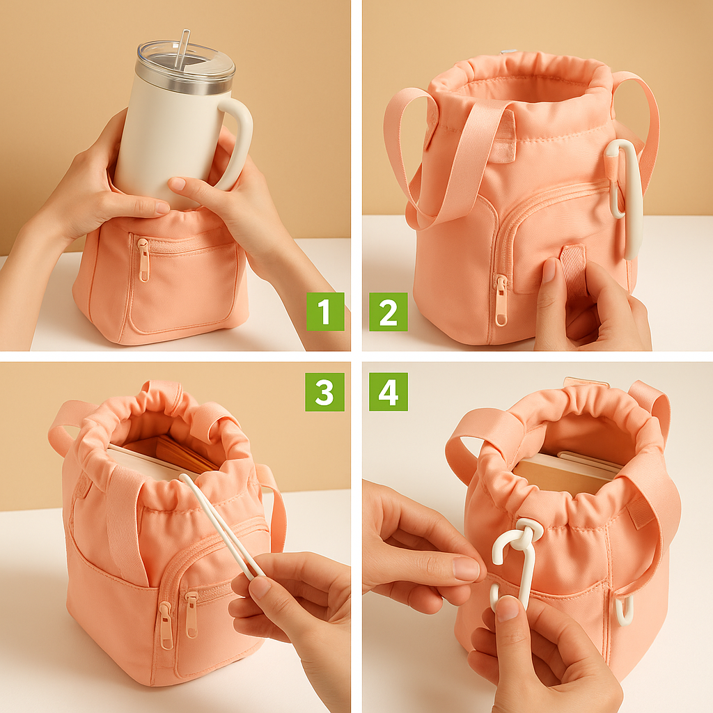 Insulated bottle carrier crossbody bag | Isla